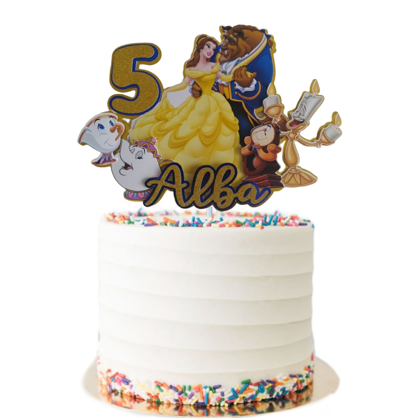 Beauty & The Beast Cake Topper