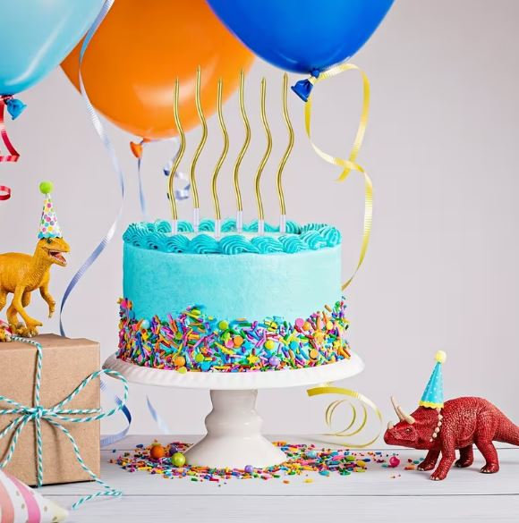 Spiral Cake Candles Gold 12pcs