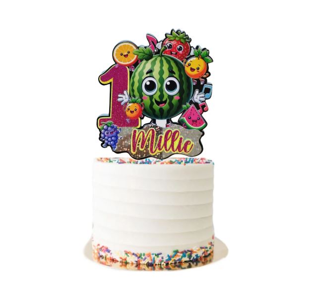 Dancing Fruits Watermelon Cake Topper