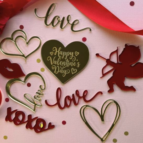 Happy Valentines Day heart topper