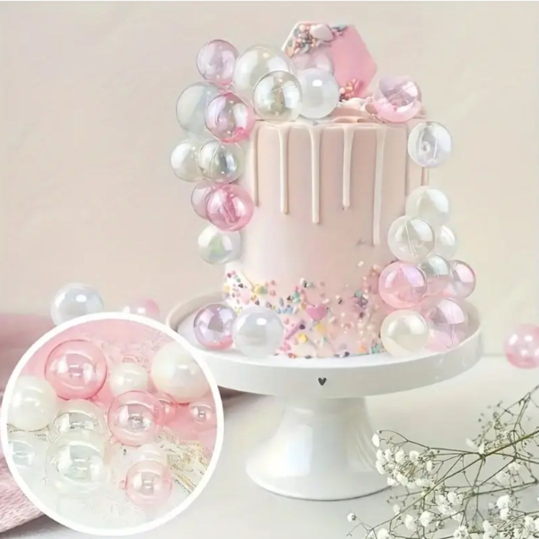 Transparent Rainbow Cake balls Set OF 32