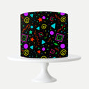 80s 90s Art Edible Print Cake Wrap