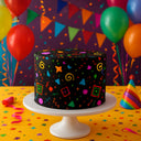 80s 90s Art Edible Print Cake Wrap