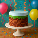Gaming Pixelated Grass Edible Print Cake Wrap
