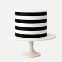 Black & White stripes Edible Print Cake Wrap