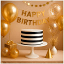 Black & White stripes Edible Print Cake Wrap