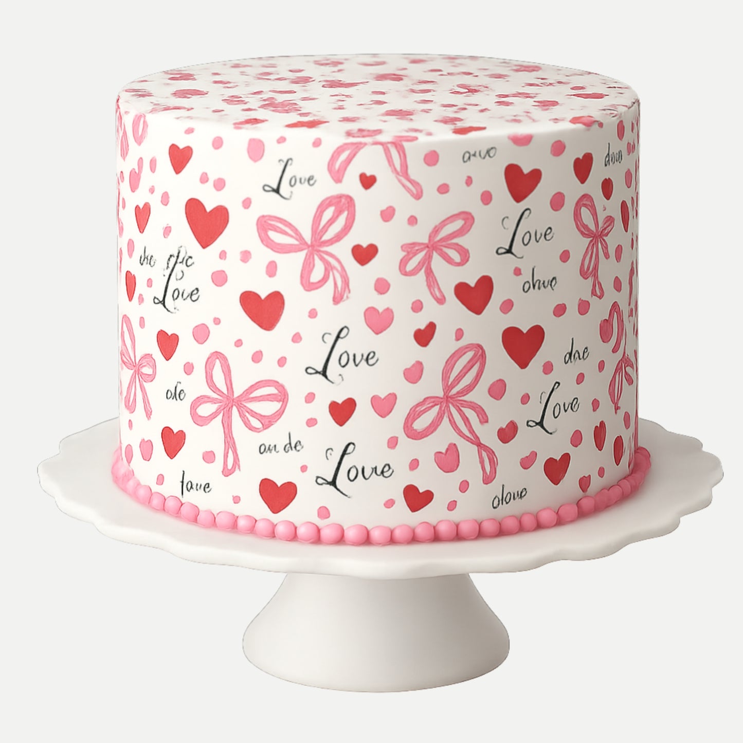 Love Valentines Print Edible Cake Wrap