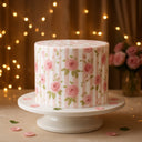 Pink Floral Edible Print Cake Wrap