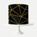 Black & Gold lines Edible Print Cake Wrap