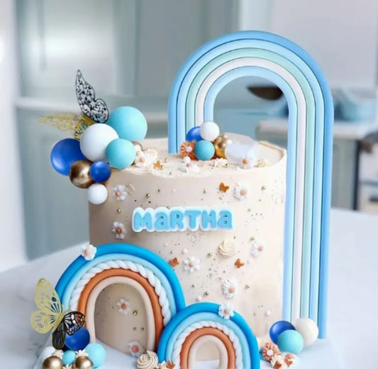 cake decoration rainbow blue 