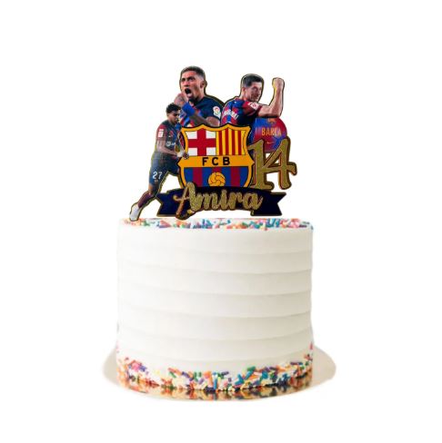 Barcelona FC Yamal Lewandowski Cake Topper
