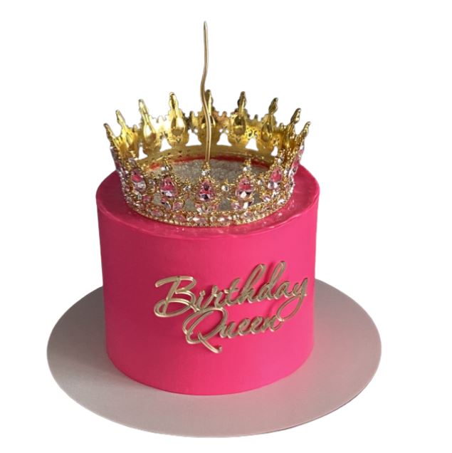 Queen Gold Crown Birthday Cake