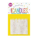 Glitter & White Spiral Candles