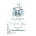 Baby Elephant Christening Welcome sign