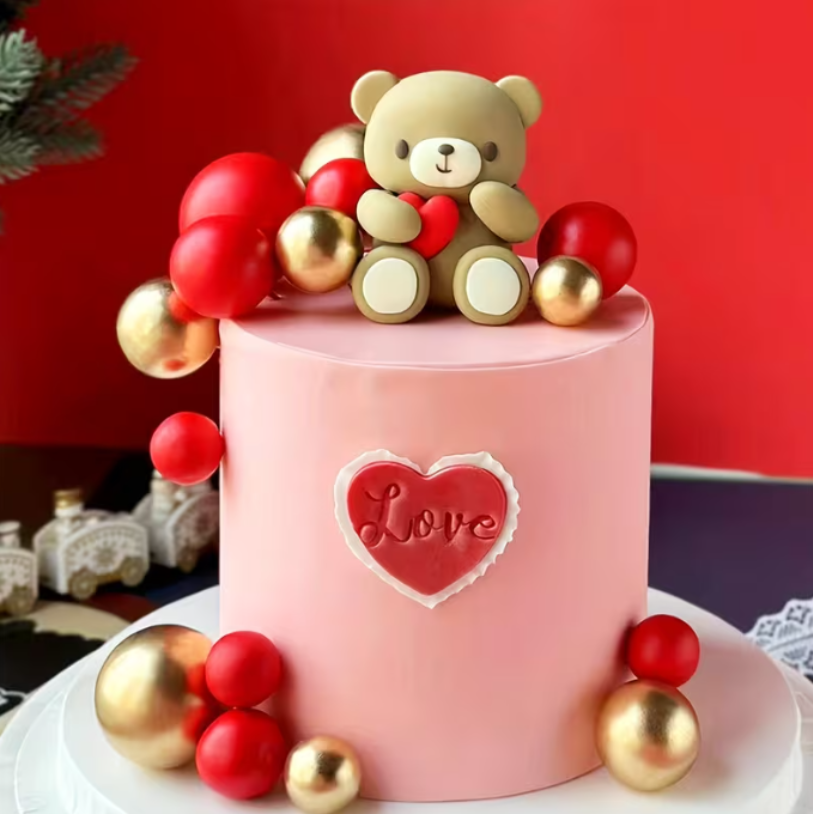 Teddy Bear Love Cake Decoration Set