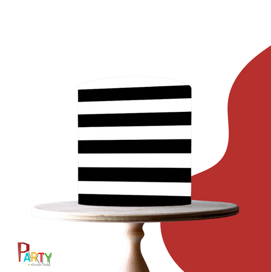 Black & White stripes Edible Print Cake Wrap